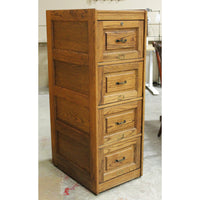 Dark Oak 4 Drawer File Cabinet