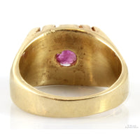 1.09ct Oval Lab-Created Ruby 14K Gold Men's Ring