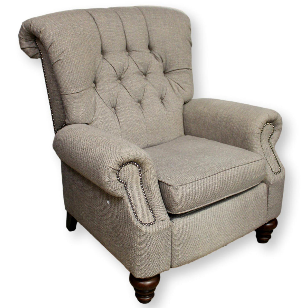 Flexsteel Gray Button Tufted Power Reclining Club Chair