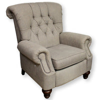 Flexsteel Gray Button Tufted Power Reclining Club Chair