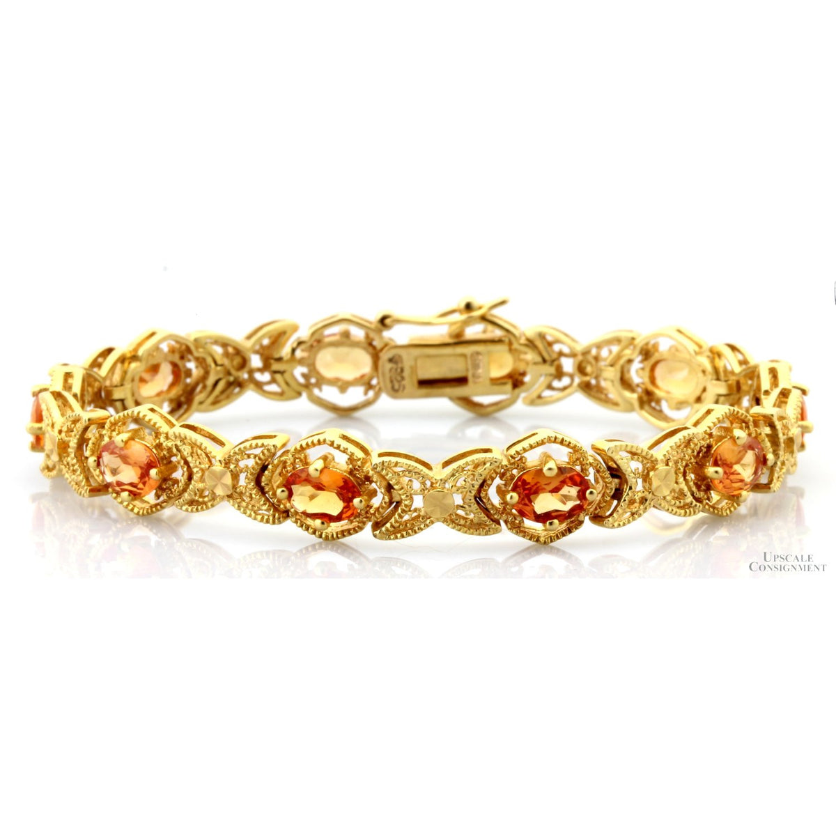 18K Gold Vermeil Sterling Silver Lab-Created Sapphire Bracelet
