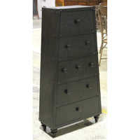 Tapered Black Chest of 5 Drawers