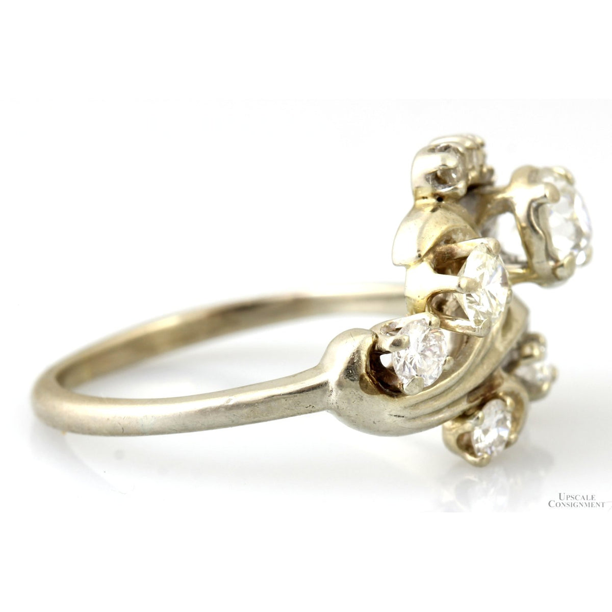 1.12ctw Old European Cut 14K White Gold Heirloom Ring