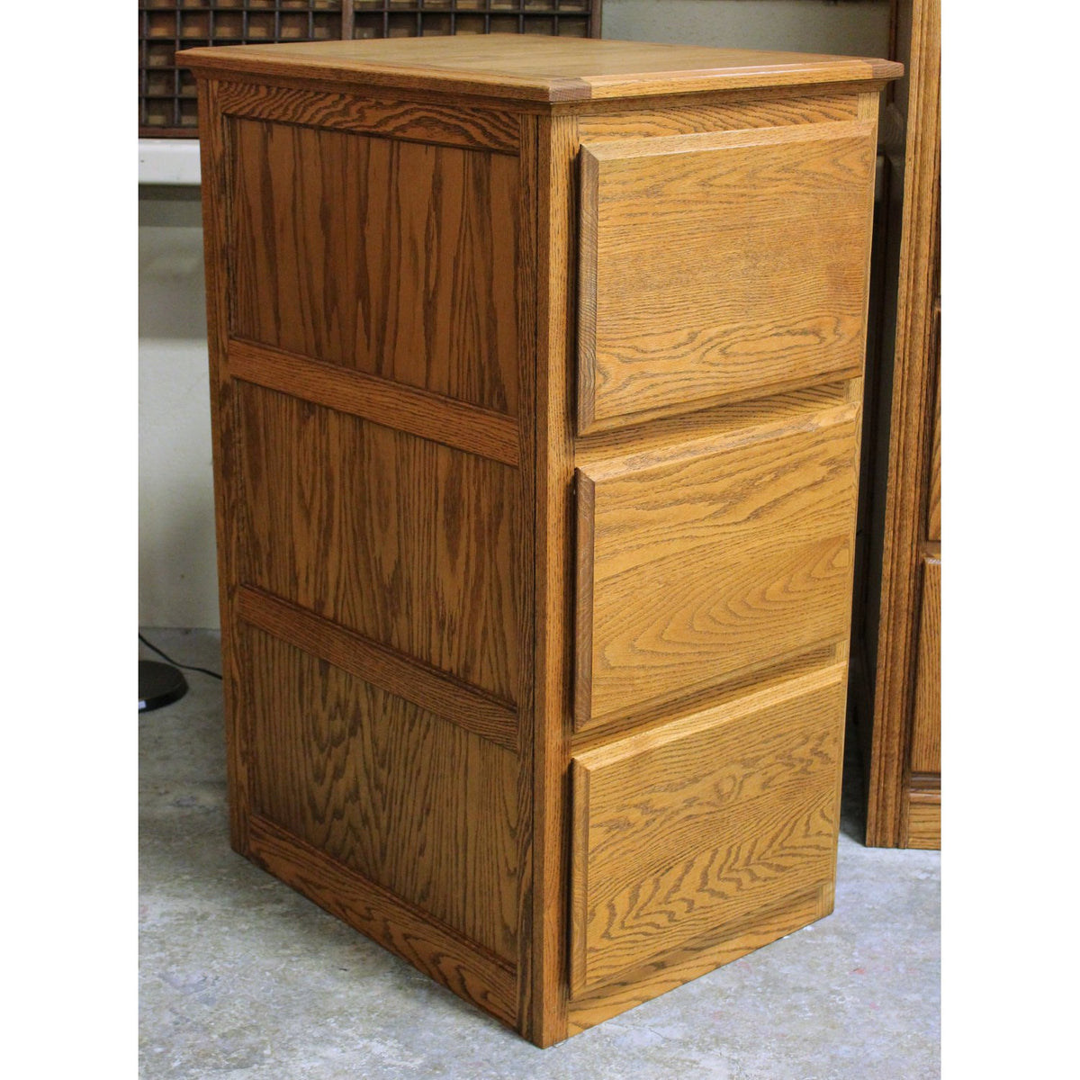 First Edition Furn. Oak Three Drawer File Cabinet