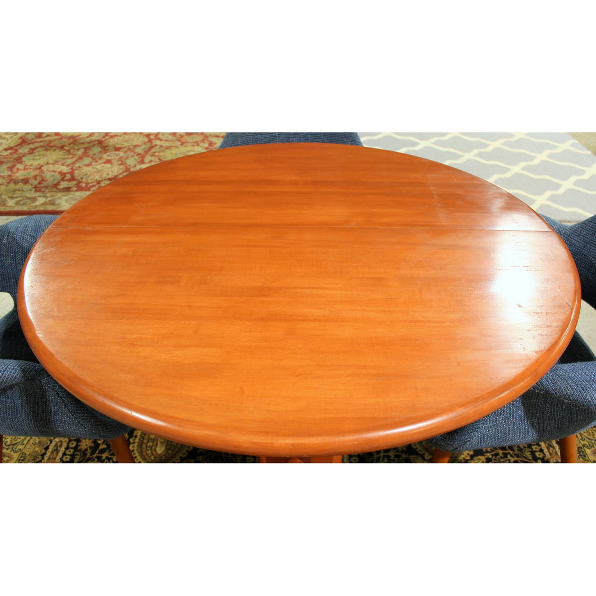 MCM Style Dining Set w/4 Blue Chairs