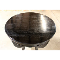 Round Black Accent Table w/Curved Legs