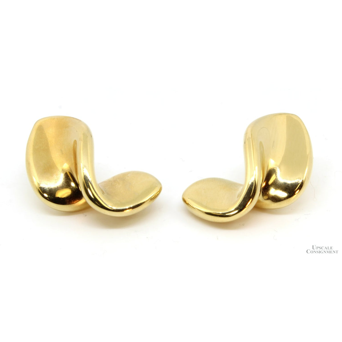 Twist Design Hollow Form 14K Yellow Gold Earrings