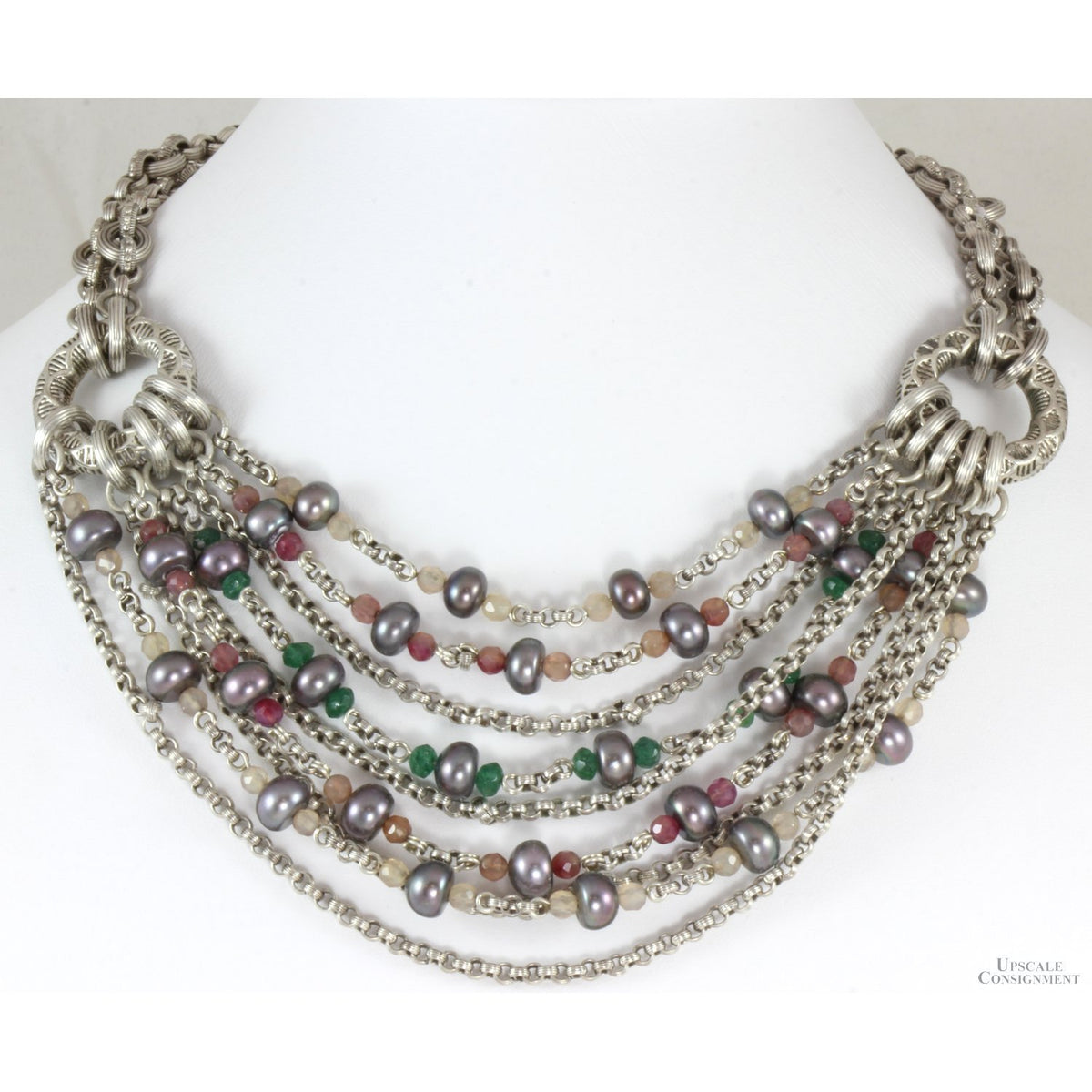 Stephen Dweck Multi-Strand Pearl & Multi Stone Necklace
