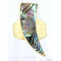 Gold Vermeil Crescent Shape Abalone Shell Ring