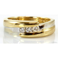 0.31ctw 3-Stone Diamond 14K Two-Tone Unisex Ring
