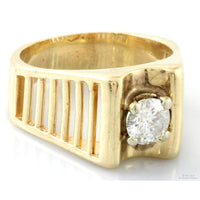 .93ct Diamond 14K Yellow Gold Open Linear Design Mens Ring