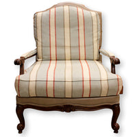 Ethan Allen Striped Fauteuil Chair