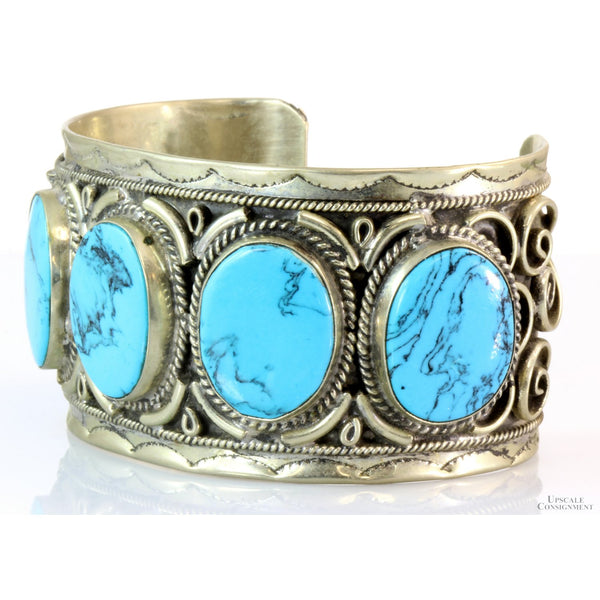 Five-Stone Turquoise Sterling Silver Cuff Bracelet