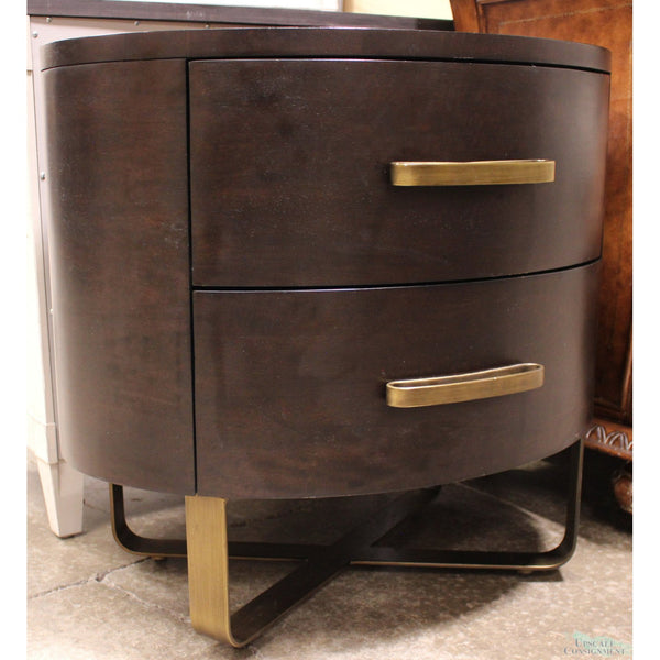 Crate & Barrel Contemporary Oval Nightstand
