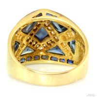 2.59ctw Sapphire .38ct Diamond 18 Karat Yellow Gold Ring