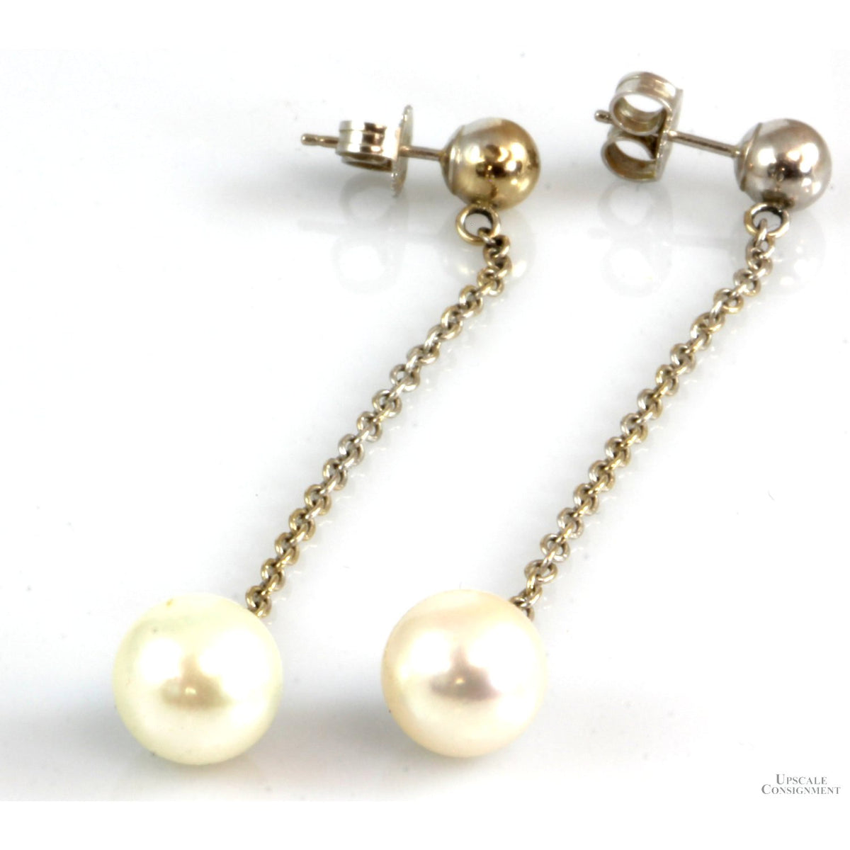 14K Gold 8mm Cultured Freshwater Pearl Drop Earrings