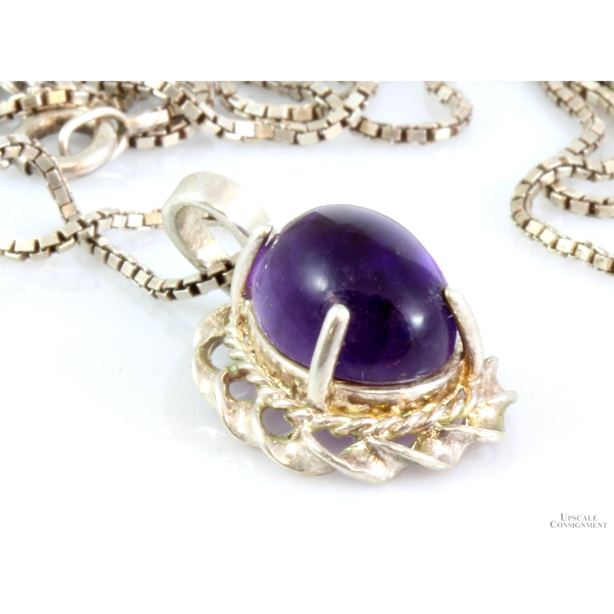 7.73ct Amethyst Sterling Silver Pendant & 24" Chain