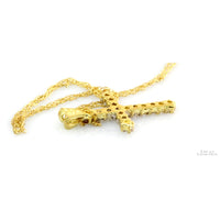 .25ctw Diamond 14K Gold Cross Pendant & 18" Chain Necklace