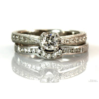 ArtCarved .71ctw Diamond & Platinum Wedding Ring Set