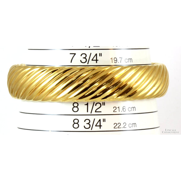 18K Gold over Resin Slip-On .625"(w) Ribbed Bangle Bracelet