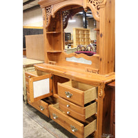 Pine Dresser w/Mirrored Hutch
