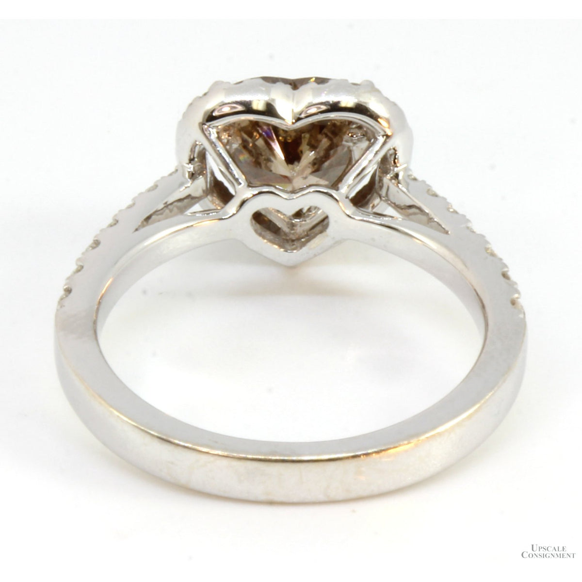 18K Gold 2.12ctw Diamond Ring w/1.72ct Fancy Brown Heart Shape Diamond