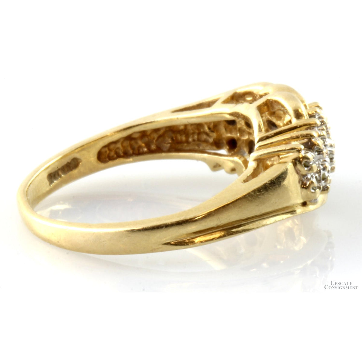 10K Yellow Gold Multi-Row .06ctw Diamond Ring