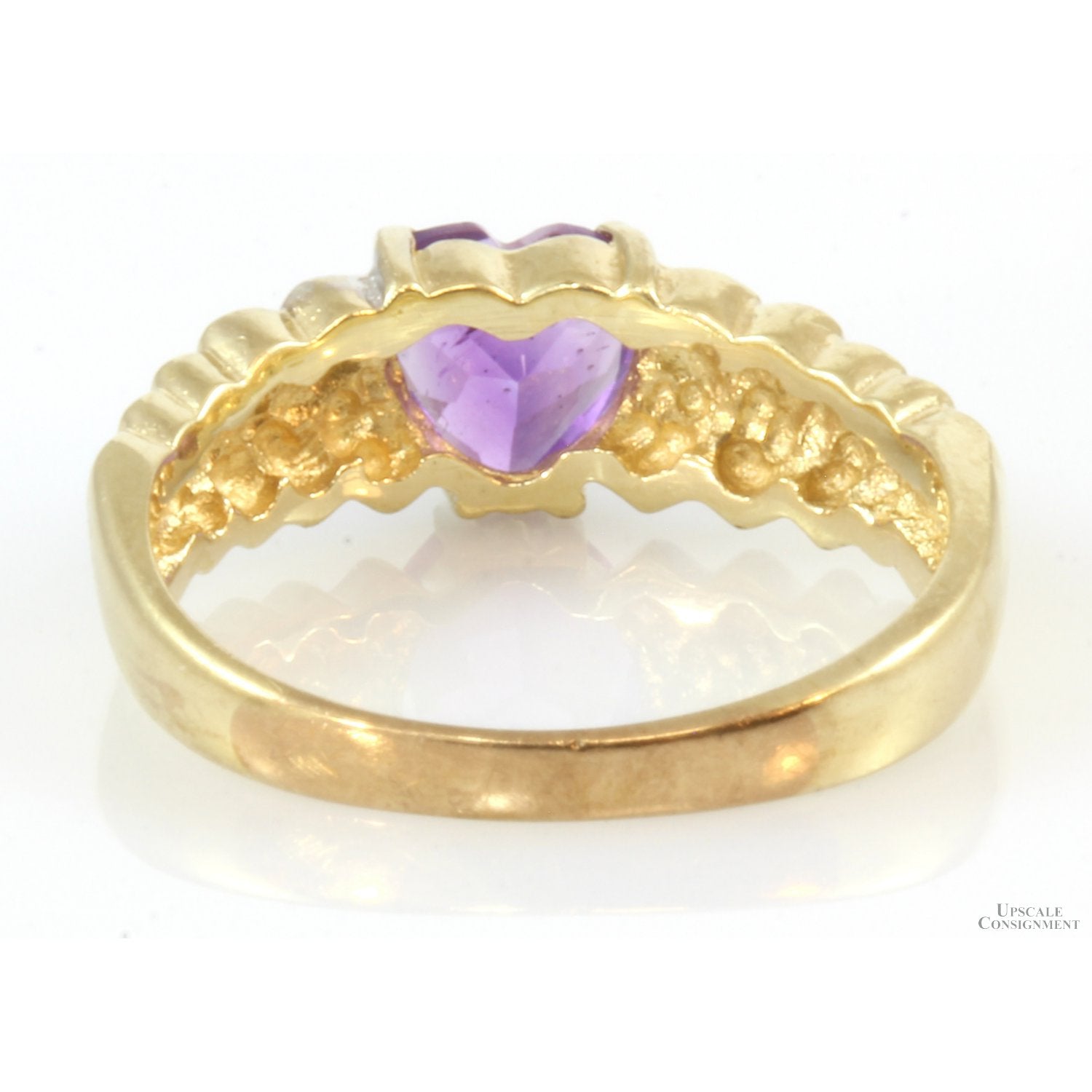 10k Yellow Gold cheapest Ring with Heart Shaped Ametyst