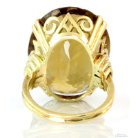 37.30ct Strong Yellow Citrine Gemstone 14K Gold Ring