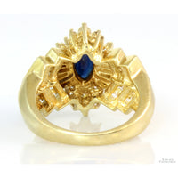 1.25ct Blue Sapphire 1.01ctw Diamond 14K Yellow Gold Three-Tier Ring