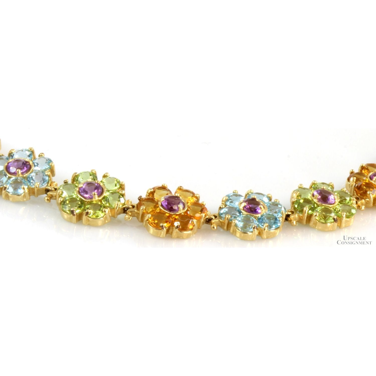18K Yellow Gold Bracelet Multi Gemstone Bracelet Women's Bridal Jewelry |  eBay