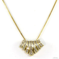 .44ctw Diamond 14K Gold V-Shape Slide Pendant Formal Necklace