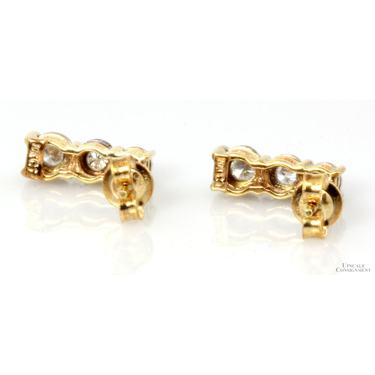 .25ctw Diamond 10K Yellow Gold Linear Drop Earrings