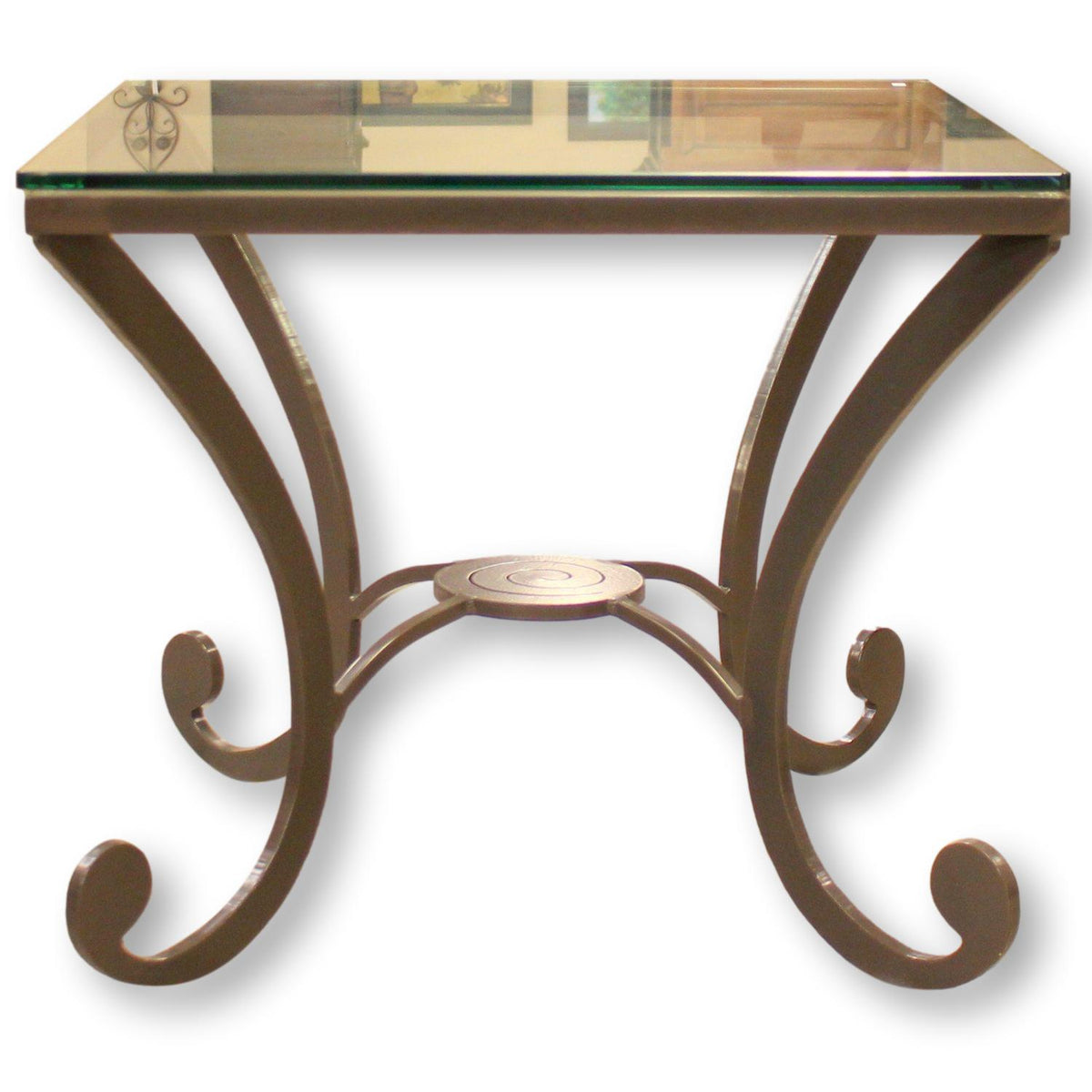 Square Steel & Glass End Table