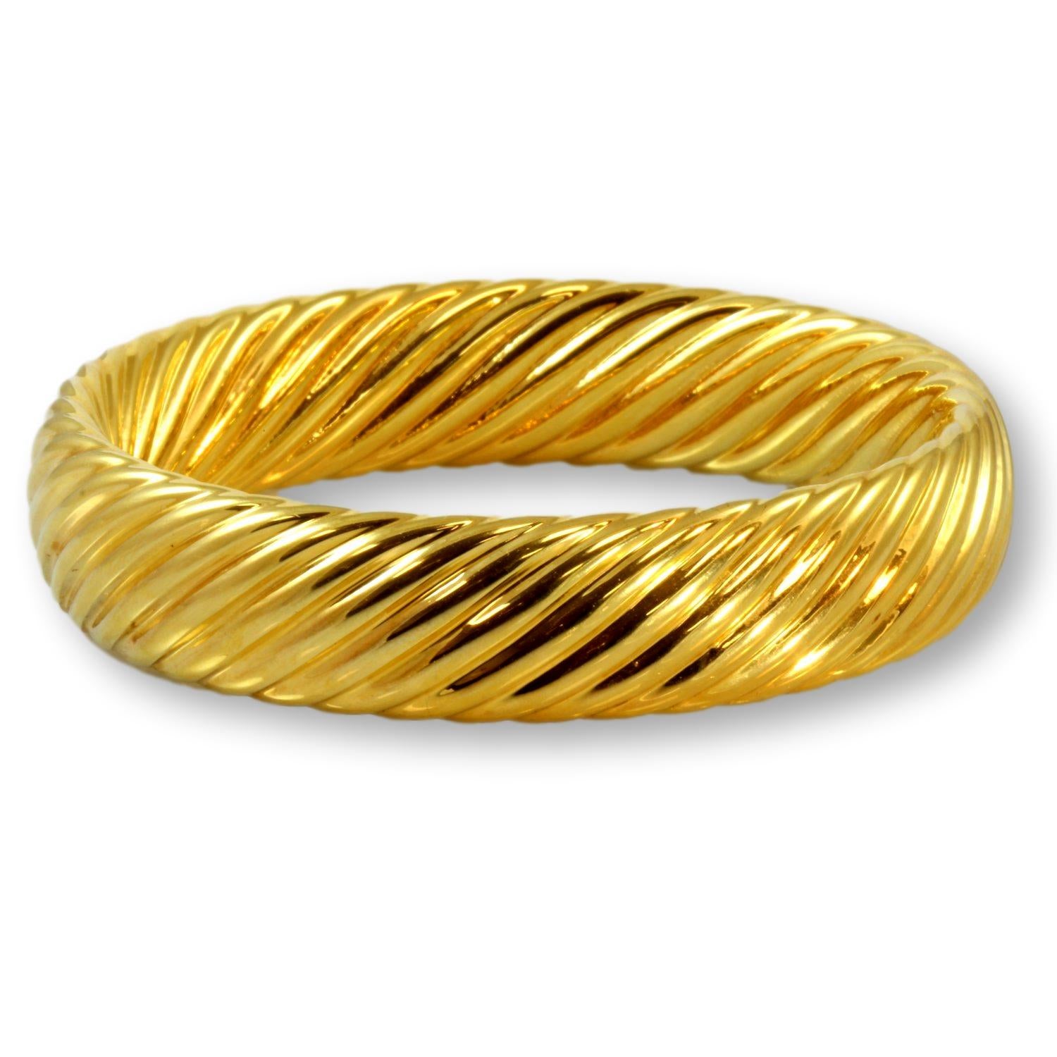 18K Gold Plated 316L stainless steel Twisted Bracelet Bangle