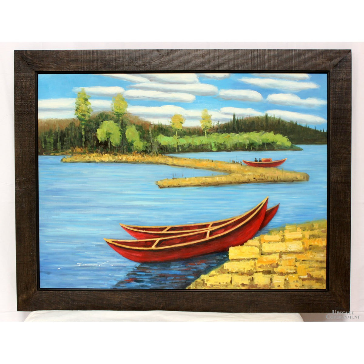 Rowboats On The Lake - Original Oil