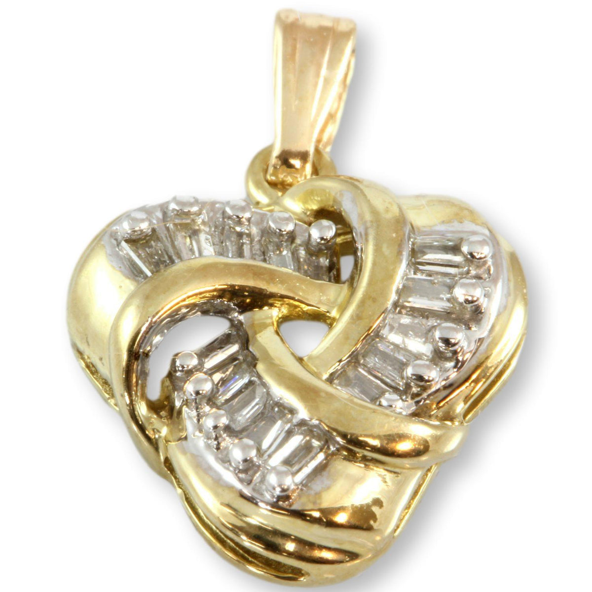 .17ctw Diamond 10-14K Yellow Gold Heart Pendant