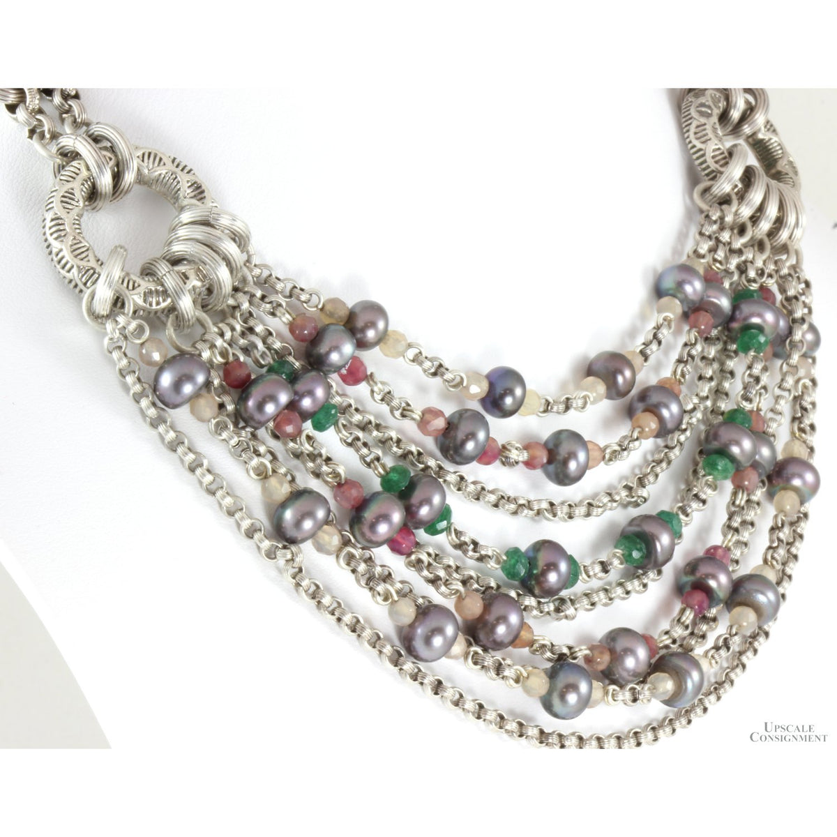 Stephen Dweck Multi-Strand Pearl & Multi Stone Necklace