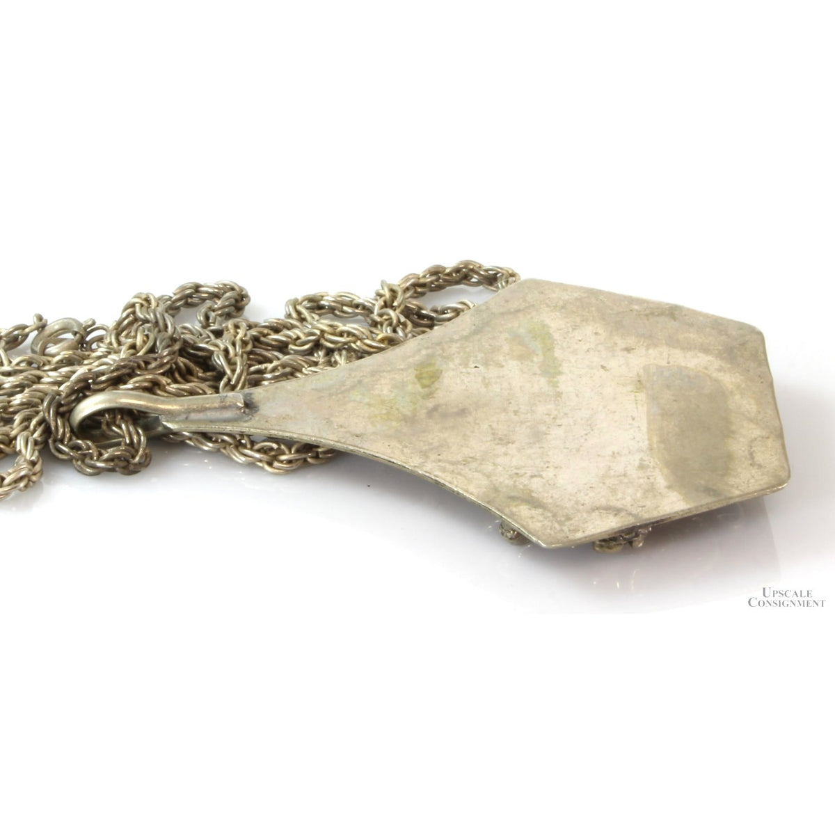 Vintage Sterling Silver Black Onyx Elk Pendant Necklace