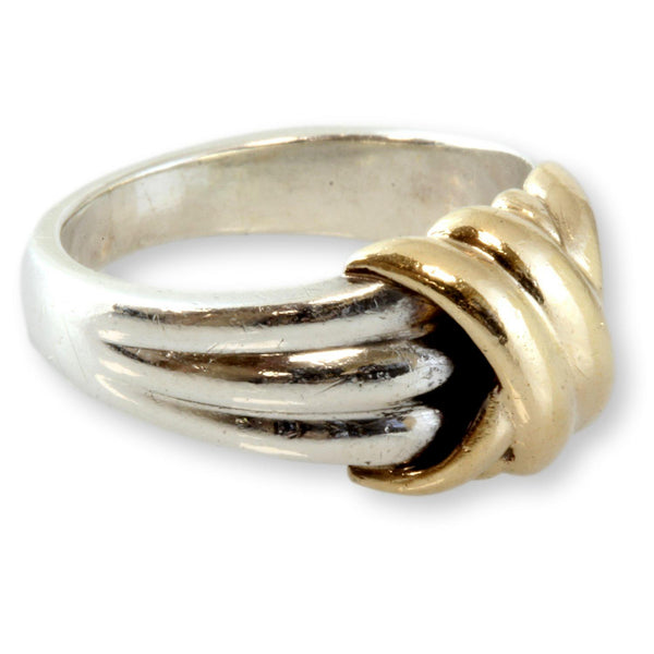 Sterling Silver & 10K Yellow Gold Crossover Ring