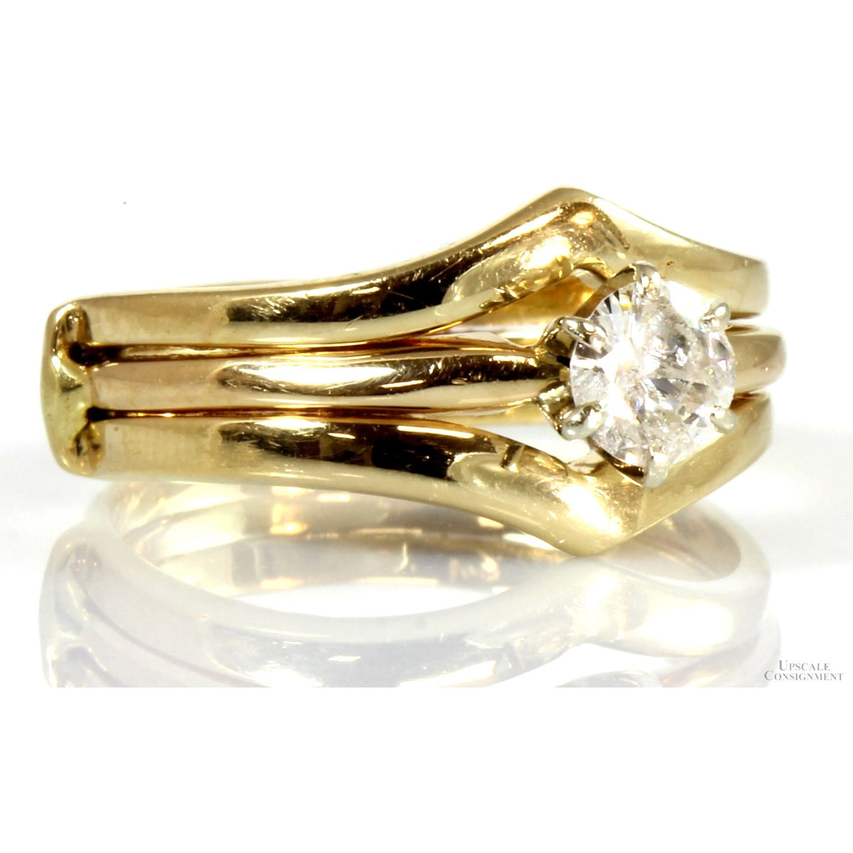 .64ct Diamond 14K Yellow Gold Engagement Wedding Ring Set