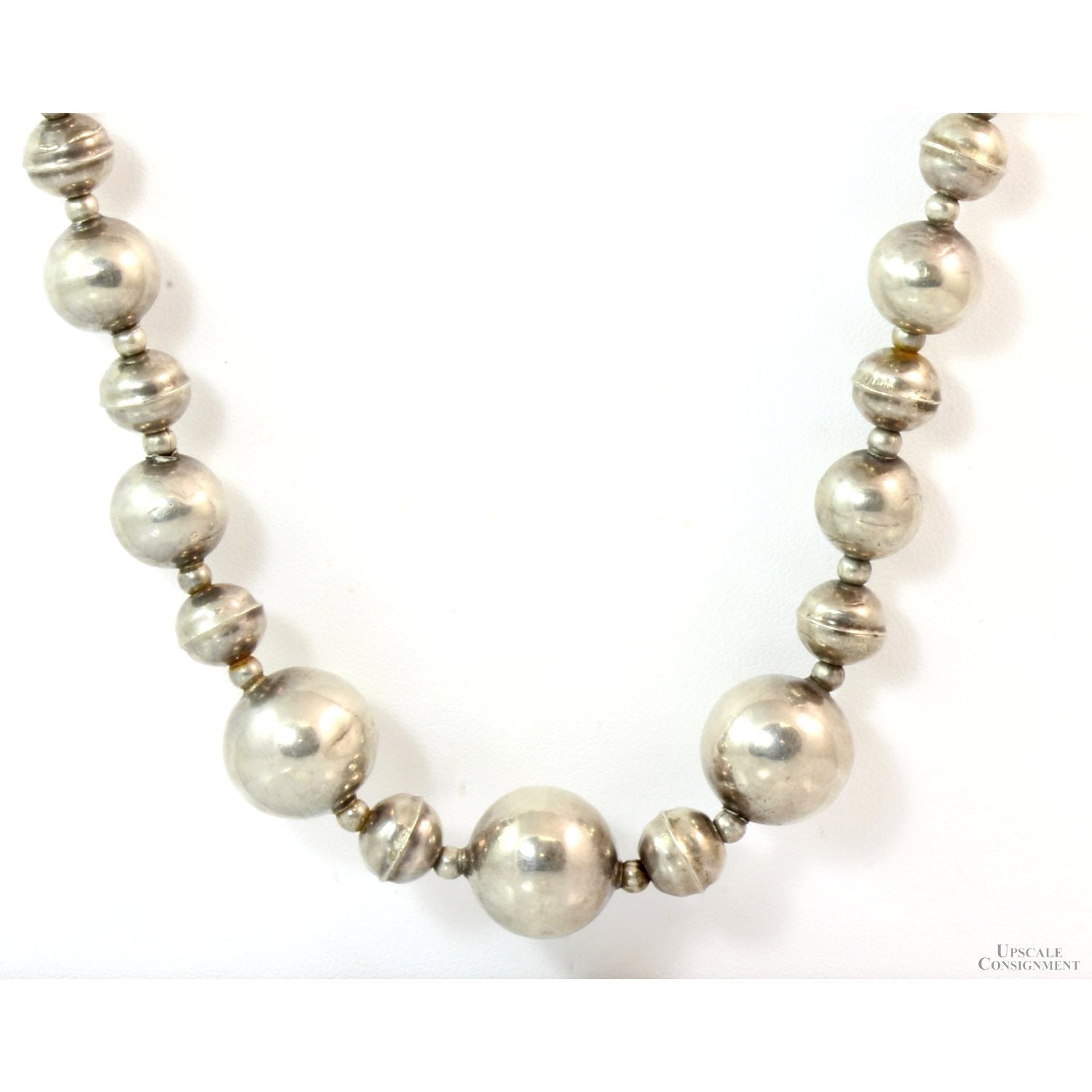 8mm Modern Navajo Pearls Necklace, Sterling Silver Native American Bead  Necklace | eBay