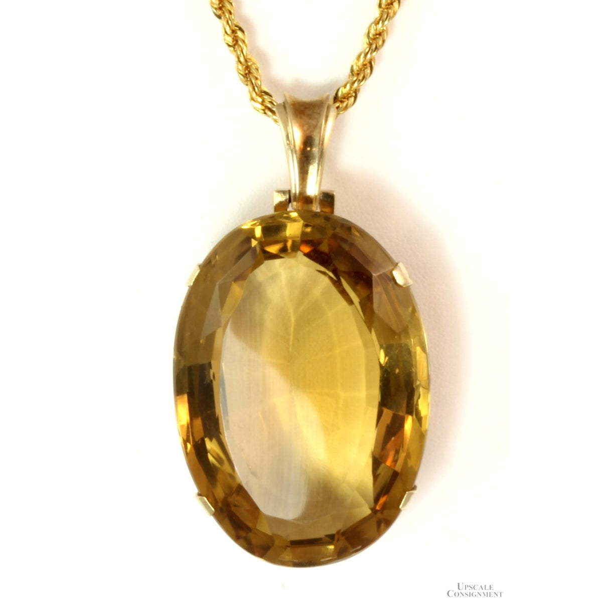 144.56ct Strong Yellow Citrine Gemstone Pendant Necklace
