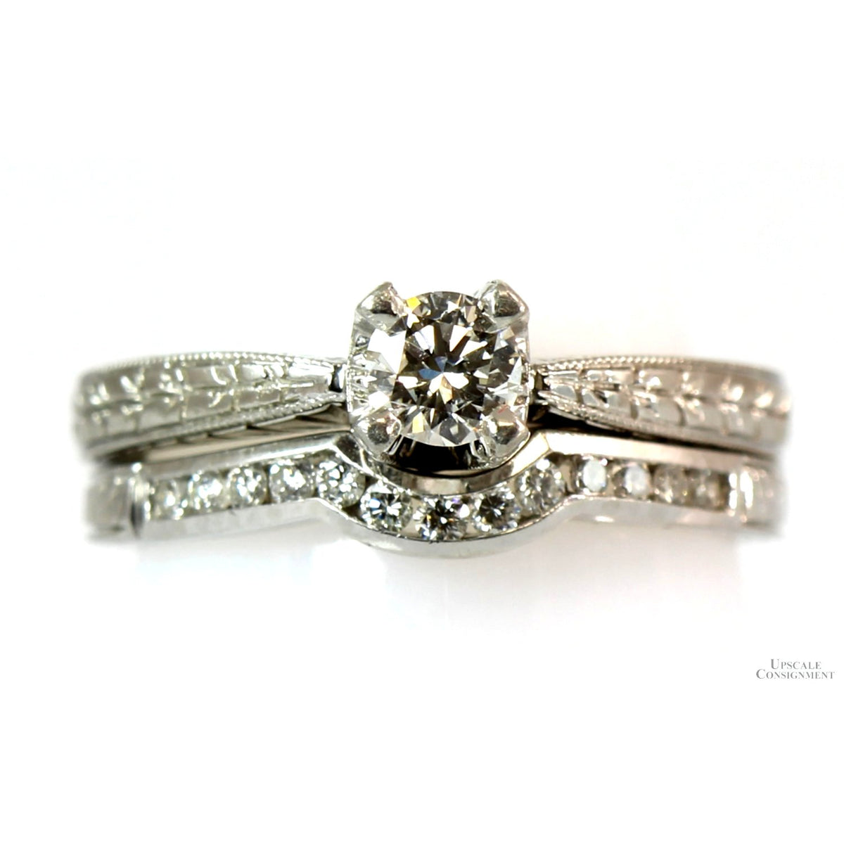ArtCarved .71ctw Diamond & Platinum Wedding Ring Set