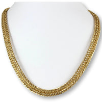 14K Yellow Gold 9.2mm(w) Open Weave Chain Necklace