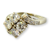 2.31ctw Diamond 14K White Gold Bypass Style Ring