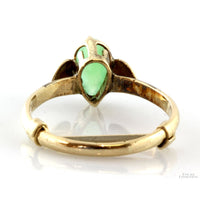 .45ct Pear Shape Green Jadeite Jade 18K Yellow Gold Ring