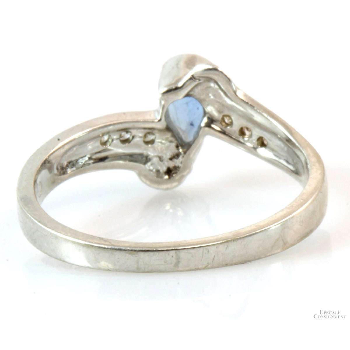 .32ct Aquamarine & .09ctw Diamond 14K White Gold Ring