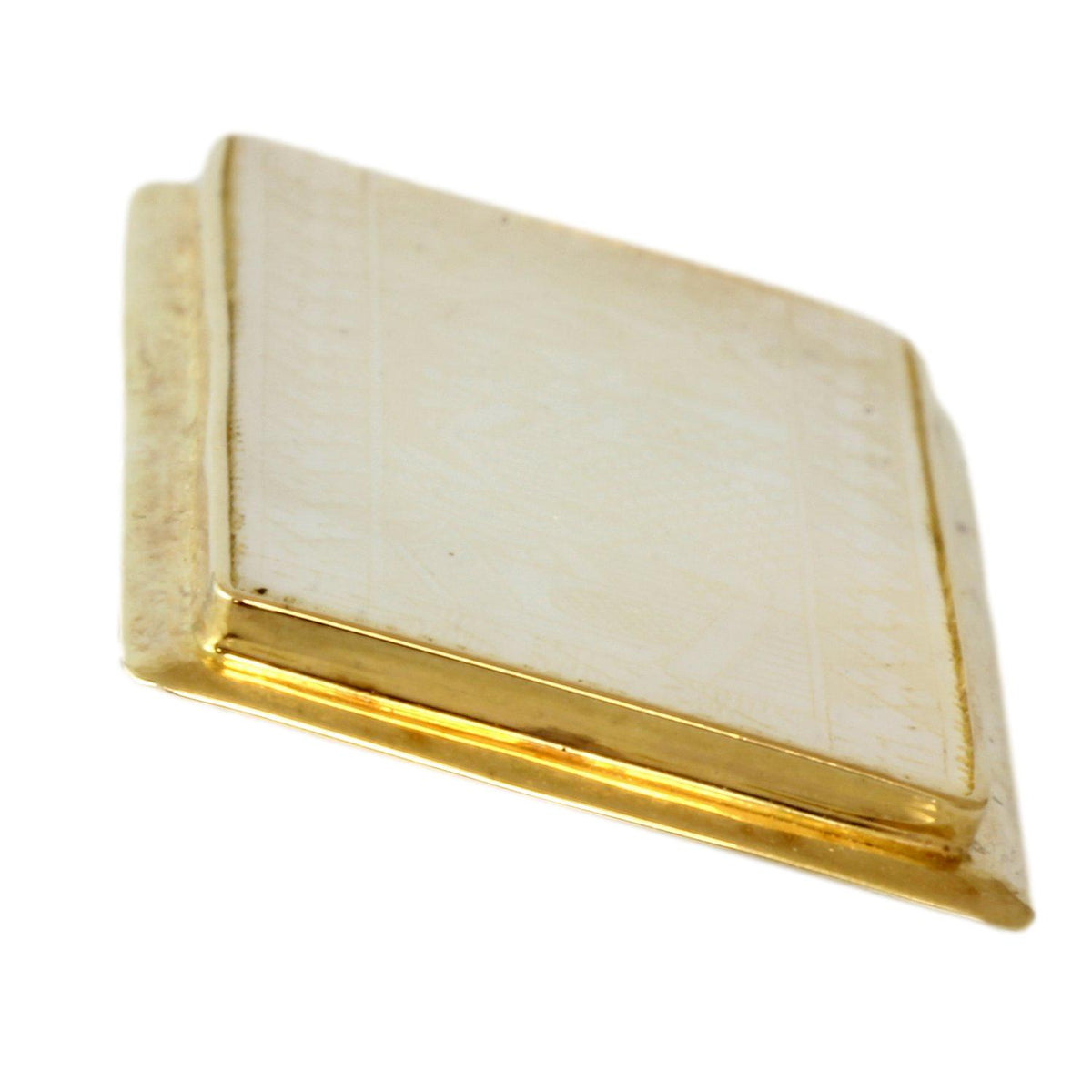 Carved Mother of Pearl Gaming Counter 14K Gold Pendant Brooch