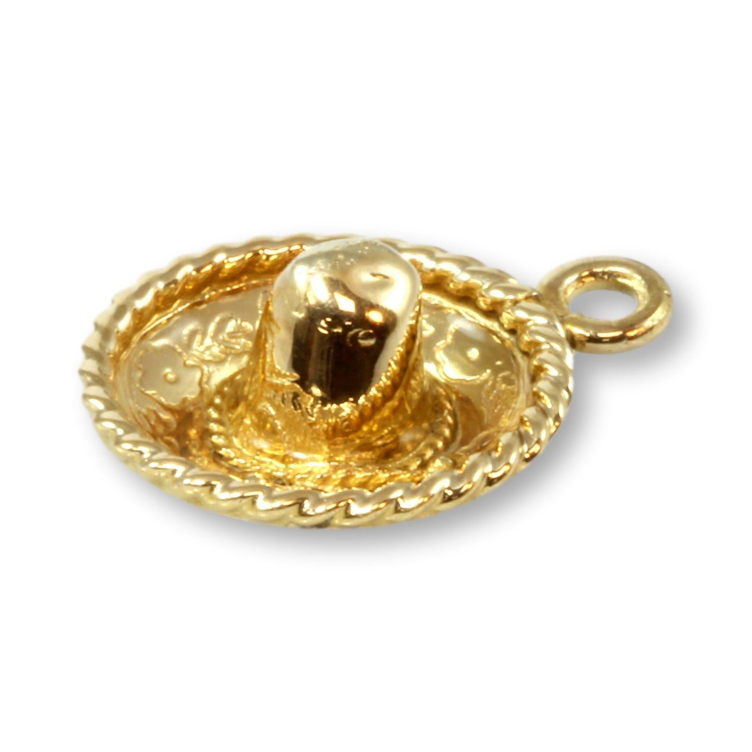 Vintage 14k Gold Cowboy Hat Charm shops